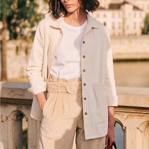 Sezane Will Jacket in Ecru | Size M | 100% linen |